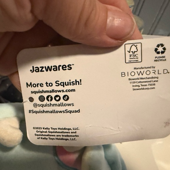 Squishmallows Unicorn Plush Bag - Blue and Pastel - Picture 5 of 5